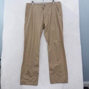 Kuhl Slax Pants Mens 36x32 Beige Hiking Performance Stretch Relaxed Straight Leg